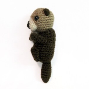 Crochet Amigurumi Cute Brown Sea Otter Stuffed Animal Plush Toy Handmade image 2
