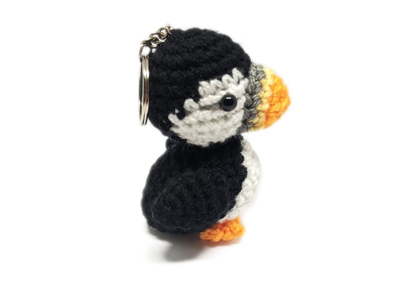 PATTERN: Crochet Amigurumi Cute Puffin Stuffed Animal Plush Toy Keychain PDF English image 3