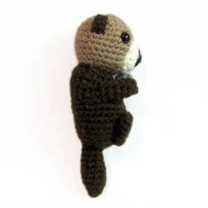 Crochet Amigurumi Cute Brown Sea Otter Stuffed Animal Plush Toy Handmade image 3