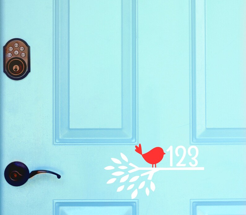 Bird Door Decal Front Door Decal Address Decals Apartment Etsy