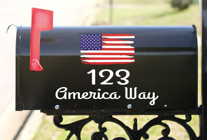 American Flag Mailbox Mailbox Decal Mailbox America Decal Etsy