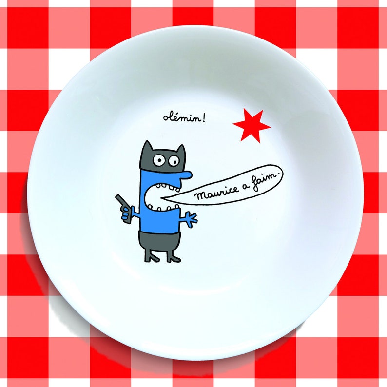 Plate child custom porcelain the dark blue birthday gift