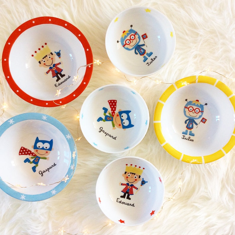 Petit bol enfant personnalisé en porcelaine COSMONAUTE Etsy