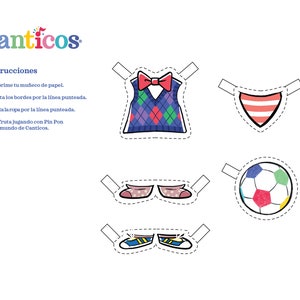 Canticos Pin Pon PRINTABLE Cut-out Paper Doll Downloadable Activity PDF image 2