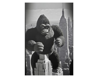 King Kong Conquers the Empire State Building: Knitted Wool Poster - Main Image
