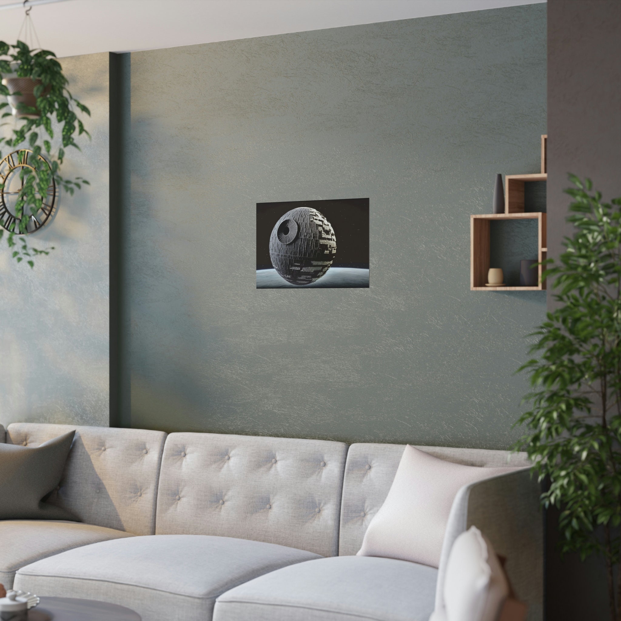 Star Wars Return of the Jedi Inspired Knitted Wool Death Star Art Print ...