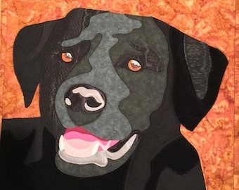 Schwarzer Labrador Muster für 18 &quot;x 18&quot; gequiltete Wandbehang