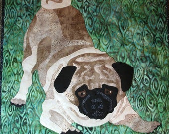 Mops Muster für 18x18 Wandbehang oder Kissen