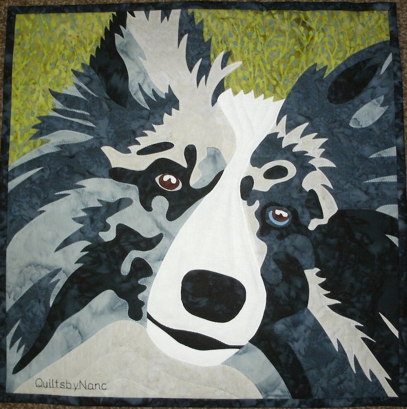 Blue Merle Sheltie Pattern for 18x18 Wall Hanging or Pillow Top Etsy