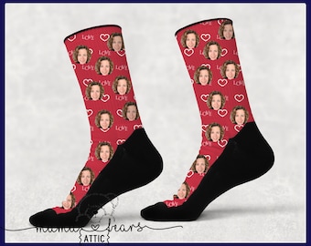 Face Socks, Custom Photo Socks, Personalized Valentines Socks, Personalized Socks, Custom Printed Socks, Picture Socks, Gifts for Him