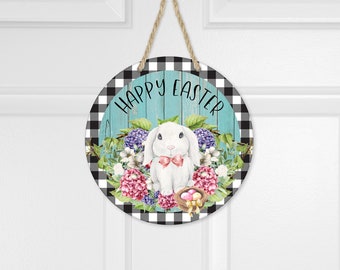 Happy Easter Door Sign,  Bunny Sign, Door Sign, Easter Decor, Home Decor, Front Door Sign