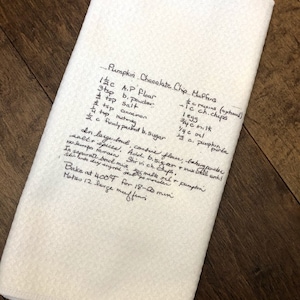 Recipe Towel - Custom Printed Recipe Tea Towel, Original Handwriting, Recipe Tea Towel, Handwritten Recipe, Family Recipe, Grandma's Recipe