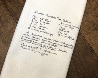 Custom Recipe Tea Towel: Handwritten Family Heirloom