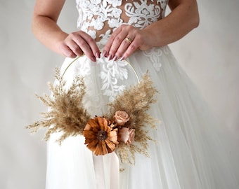 Pampas Wreath | Bridal Flower Hoop | Dried Flowers | Wedding Flowers