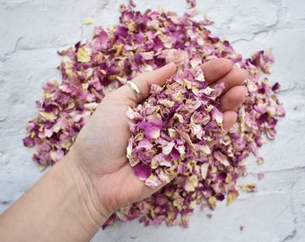 Real Petal Confetti | Biodegradable Confetti | Wedding Confetti | Dried Flower  Rose Petal Confetti | Classic Ombre | 1 Litre | 20 Guests