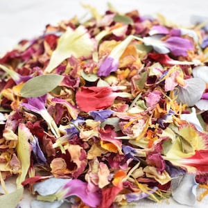 Biodegradable Confetti Wedding Confetti Real Petal Confetti Dried Flower Confetti 100% Natural Slowfall Rainbow Mix 1 Litre image 4