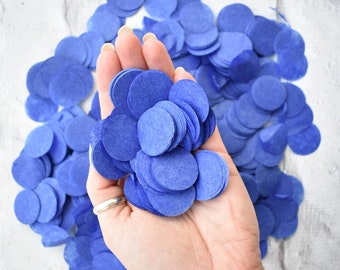 Navy Paper Circle Confetti | Biodegradable Tissue Paper Wedding Confetti | Throwing Confetti 25mm | 1 Litre 20 Guests