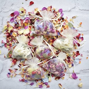 Biodegradable Confetti Organza Confetti Pouches Natural Dried Petal Confetti Classic Confetti Rose Petal Confetti Confetti Bags image 2