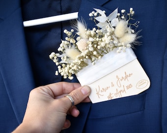 boutonnière de poche | Boutonnière de marié | Fleurs de mariage | Fleurs de bal