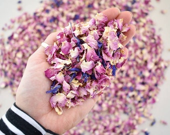 Biodegradable Confetti | Slowfall Confetti |Natural Wedding Confetti | Real Petals | Violet Haze | 1 Litre