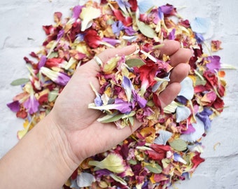 Biodegradable Confetti | Wedding Confetti | Real Petal Confetti | Dried Flower Confetti |  100% Natural Slowfall Rainbow Mix | 1 Litre