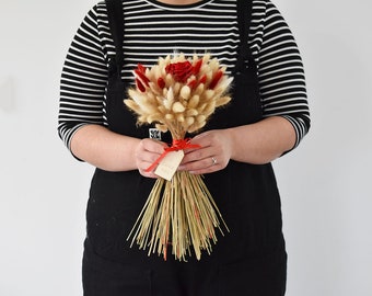 Red Rose Bouquet | Dried Flowers | Bunny Tails | Valentines | Anniversary