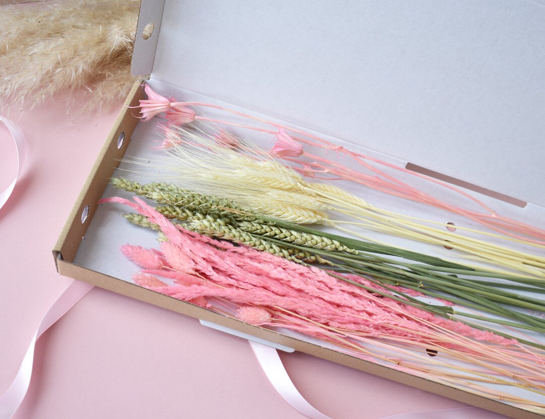 Pink Dried Flowers Letterbox Flowers Dried Flower Etsy UK
