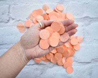 Peach Coral Confetti | Biodegradable Paper Circle Confetti | Tissue Paper Wedding Confetti | Throwing Confetti 25mm | 1 Litre 20 Guests