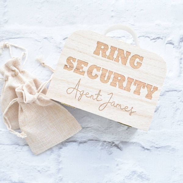 Ring Security | Wooden Suitcase | Case | Ring Bearer | Paige Boy | Wedding Ring Security | Box for Wedding Rings