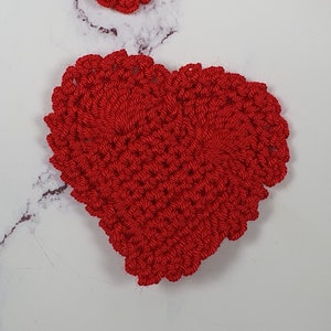 Applikation, Herz, häkeln, 6er Set, Deko Valentinstag