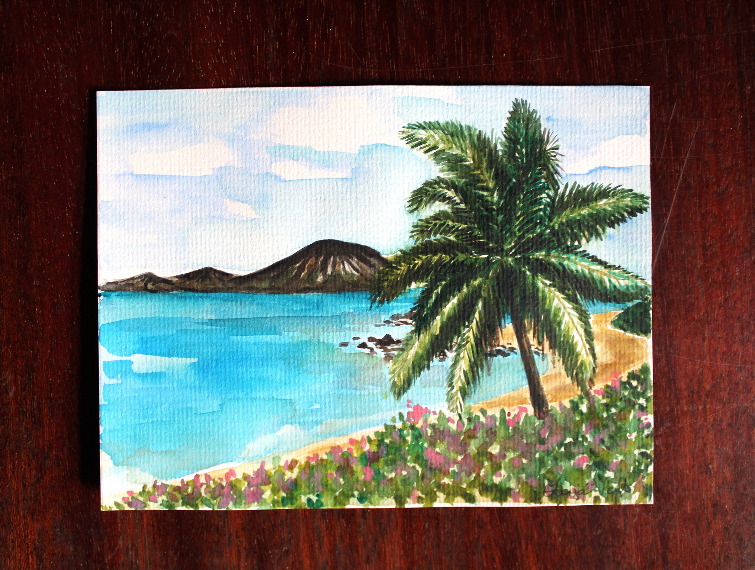 Hawaii watercolor original art Honolulu wall art Watercolor Etsy
