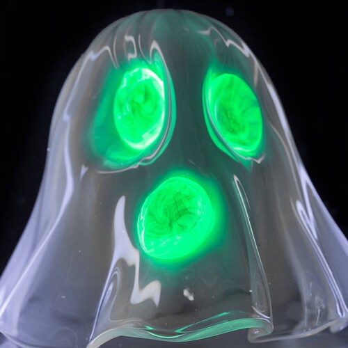Hand Blown Glass Ghost Decor With Glow in the Dark Blacklight - Etsy