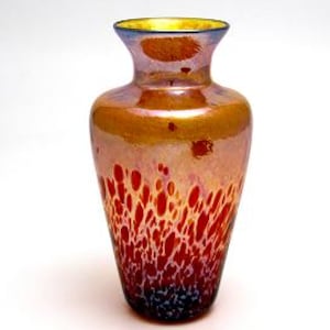 Ruby Gold Traditional Handblown Glass Vase