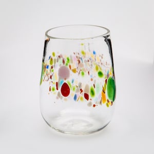 Handblown Clear Stemless Wine Glass
