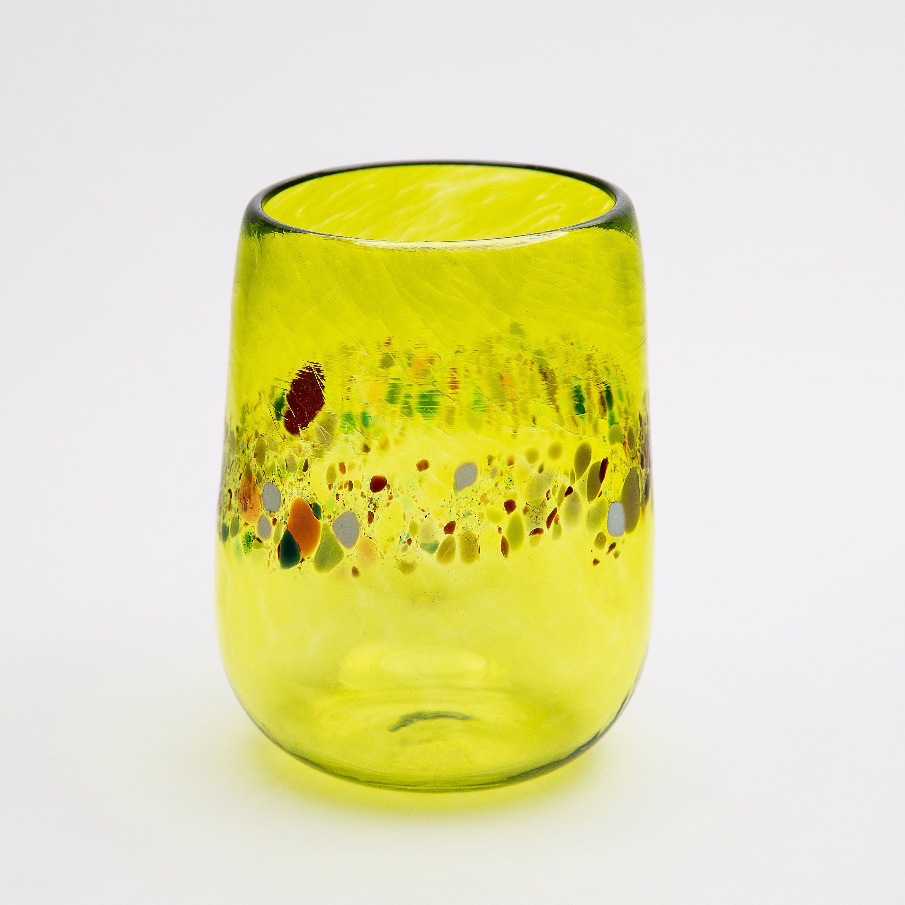 Ello Cru 17 Oz Stemless Wine Glass Set with Silicone Sleeves Mai Tai 2-Pack
