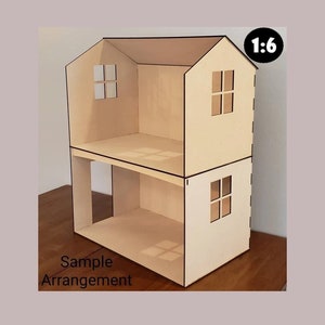 Stackable Dollhouse Room Box | Dollhouse Room Box | Photography Backdrop | 11-12 inch dolls | 1:6 Scale