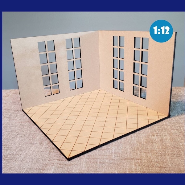 Corner Room Box Kit | Fits 1:12 Scale and 5-6" Dolls