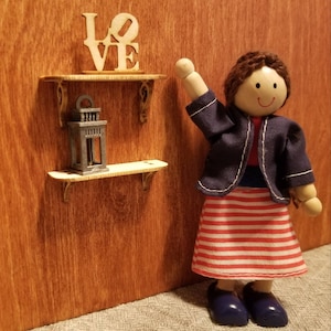 Wooden Wall Shelves for 1:12 Scale Dollhouse