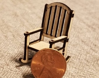 Miniature Doll Rocking Chair for 1:48 Scale
