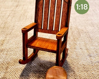 Miniature Doll Rocking Chair for 1:18 Scale