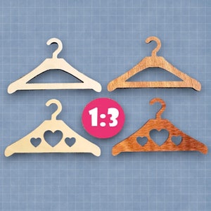 Wood Dollhouse Miniature Hangers | Dollhouse Decor | Miniature Hangers | 18 inch dolls | 1:3 Scale | works with American girl dolls