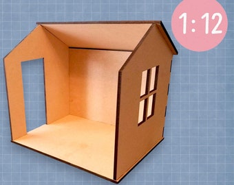 Standard Miniature Room Backdrop | Dollhouse Room Box | Doll Photography | Doll Backdrop | Standard Room Box | 1:12 Scale