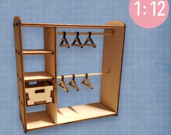Clothing Closet for 1:12 Scale (5-6&quot;) Dolls