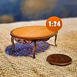Victorian Coffee Table for 1:24 Scale Dollhouse