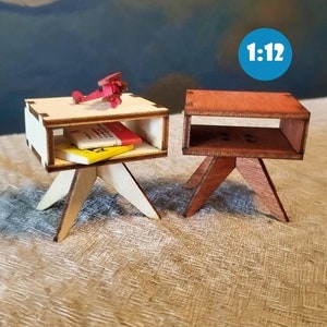 Mid Century Modern End Table For 1:12 Scale