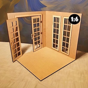 French Door Corner Room Kit for 1:6 Scale