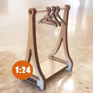 Clothing Rack and Hangers for 1:24 Scale Dollhouse