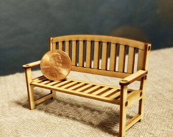 small wooden bench for dolls