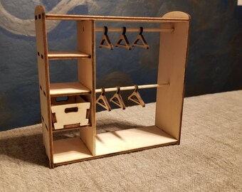 Furniture Accessory Vintage Wooden Brown Double Door Closet Wardrobe Dolls House Accessory Dollhouse Furniture red eecoo Dollhouse Miniature Wardrobe 1:12 Scale Dollhouse