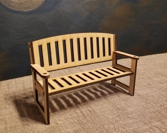 small wooden bench for dolls